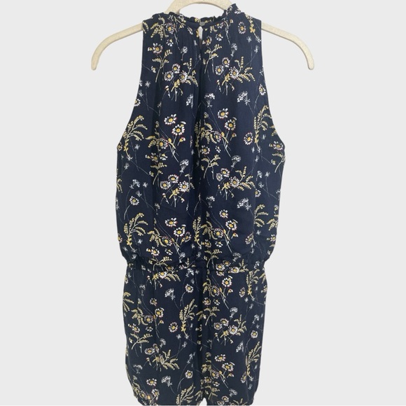Ann Taylor Loft Navy Floral Casual Romper Size Small - Picture 6 of 13